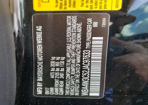 2018 BMW 430I z USA, uszkodzony, nr VIN WBA4W3C52JAC97633